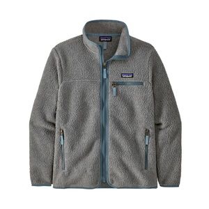 Patagonia women’s retro pile fleece jacket in salt grey w/ light plume grey med